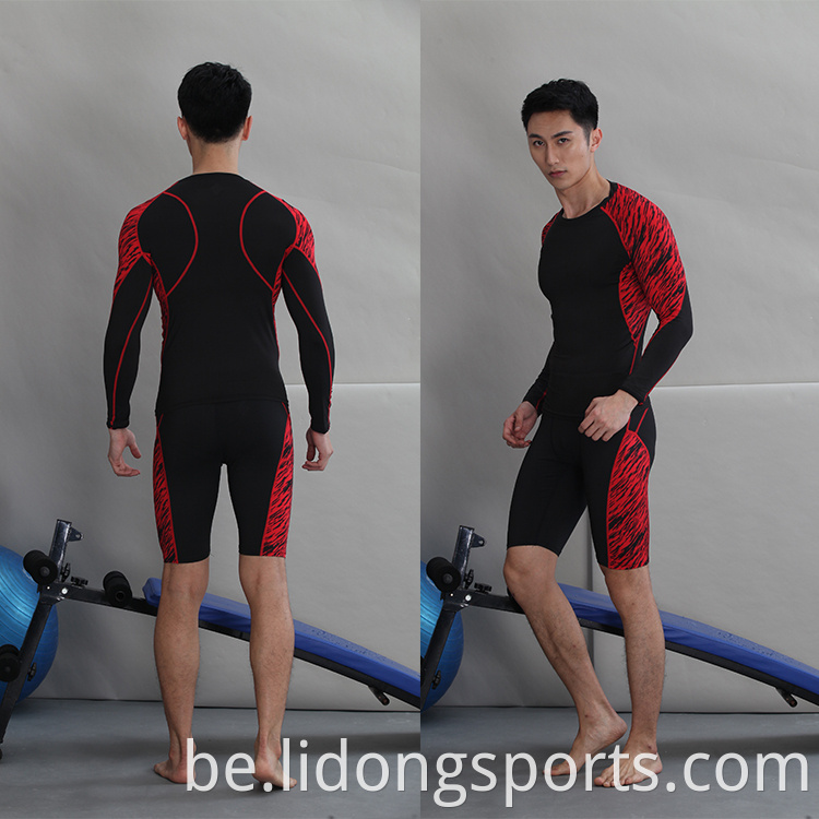 Lidong Wholesales Custom Short Sleeve Sports Tops бясшвоўны спартыўны Mens Compression Gym Wear